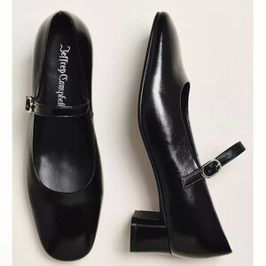 Jeffrey Campbell Black Mary Jane Heel black leather
